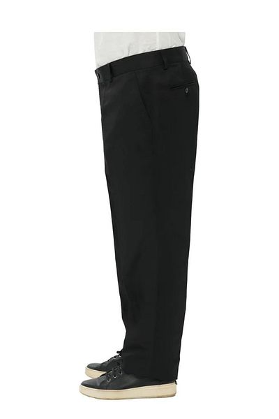 BURSPA Comfortable Cut Cotton Linen Black Dad Men's Trousers