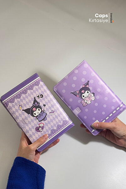 caps 2Pcs Kuromi Magnet Lock Notebook Set - A5 Size, Double Notebook Set