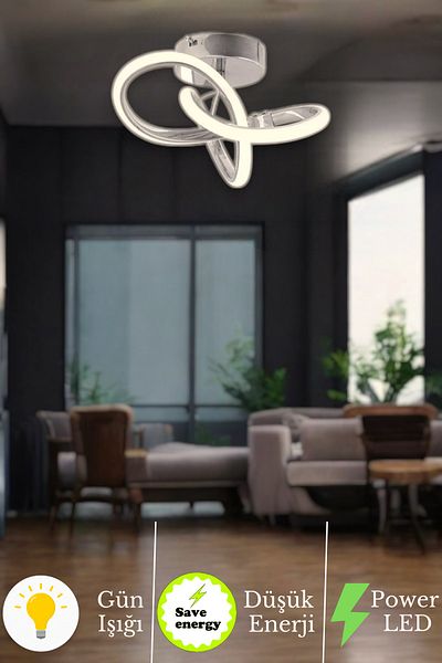 neeko Elegance Modern Plafonier Power Led Chandelier Daylight - Gray Case