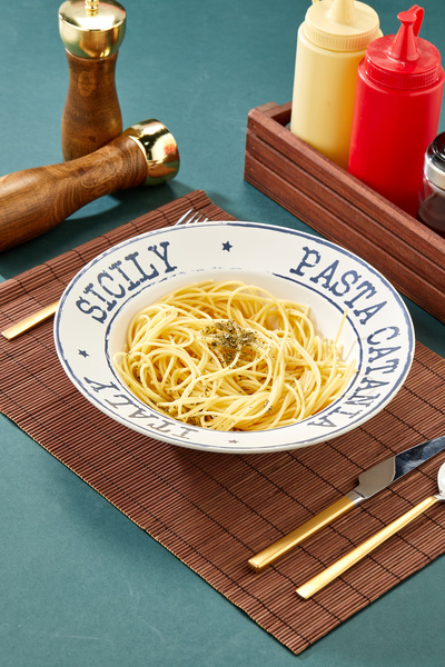 EMBazaar Pasta, Salad Plate 26 Cm, Pit Plate, Pasta Presentation Plate