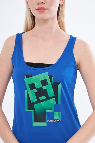 Moda Işık Робот з принтом, синій, товстий, з бретелями, спортивний атлет