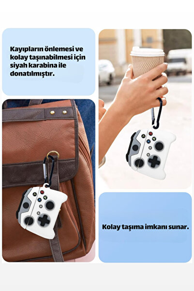 EWEC 4. Nesil Uyumlu Beyaz Xbox Oyun Konsolu Figürlü Koruyucu Silikon Kulaklık Kılıfı