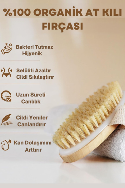 Dermotik %100 Doğal At Kılı Selülit Fırçası Cilt Sıkılaştırıcı Batık Önleyici...