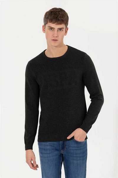 U.S. Polo Assn. Мъжки плетен пуловер U.s.polo Assn. 1955320 Антрацит Меланж