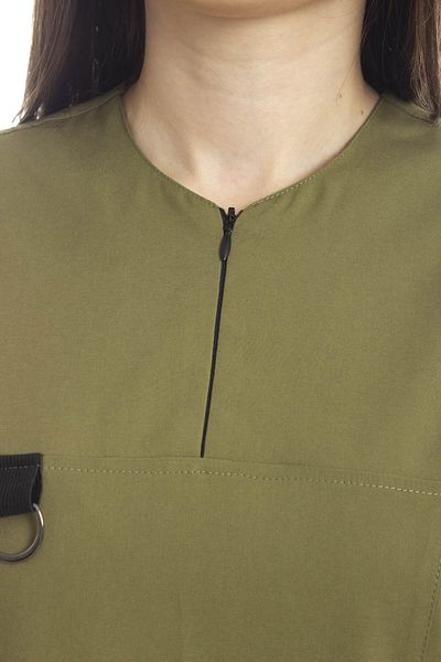 Simirna Üniforma Khaki Green Lycra Premium Fabric - Hijab Nurse Scrubs and Doctor Uniform Set