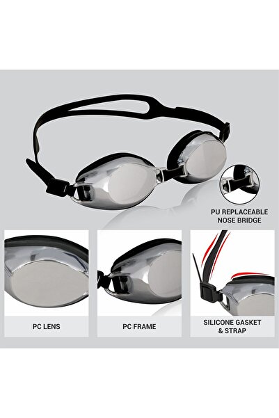 Nivia 4088 Vulcan Swimming Goggles (Black)