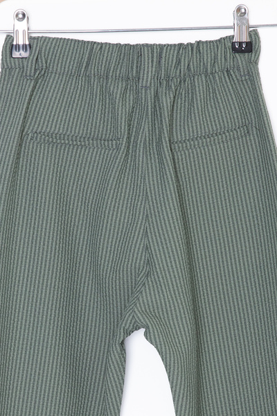 Cansın Mini Yeşil Beli Bağcıklı Duble Paça Erkek Çocuk Jogger Pantolon 20071