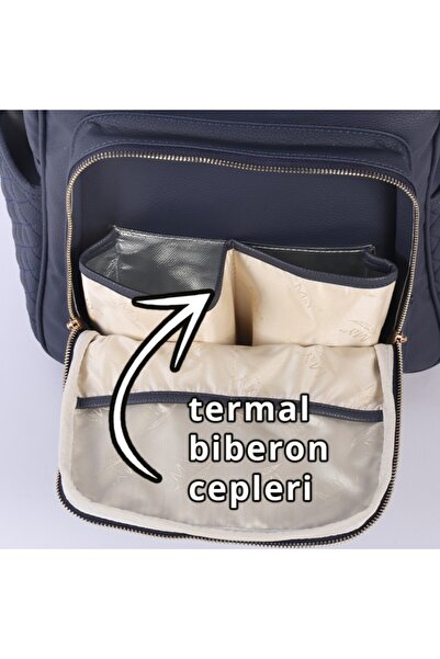 MY Collection Dust Deri Anne Bebek Bakım Sırt Çantası