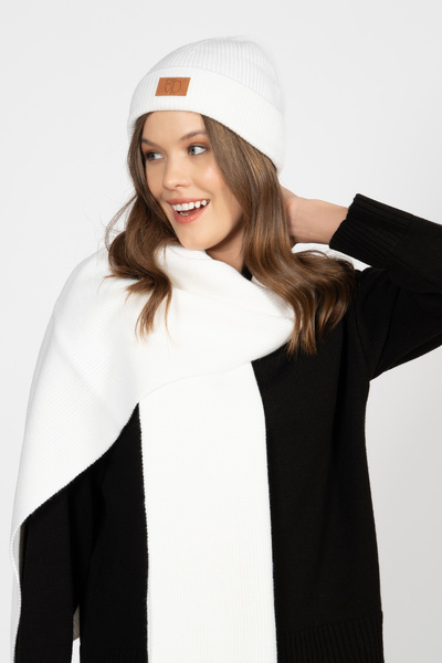 RTD&VLD Unisex Lover Combination Knitwear Scarf Ecru