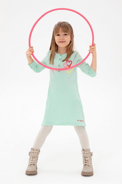 U.S. Polo Assn. Girl's Water Green Knitwear Dress 50297180 -Vr048