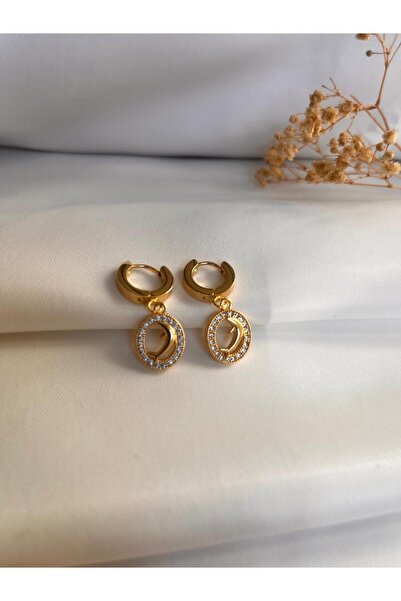 VELMORIA ÇELİK S.STEEL KARARMAZ PASLANMAZ  ALTIN KAPLAMA BALIK MODEL YUVARLAK SALLANTILI YUVARLAK KÜPE