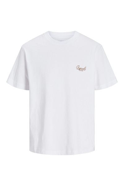 Jack & Jones Ανδρικό λευκό μπλουζάκι Jack Jones Jorlingston Type Graphic Back Tee Ss Cn 12273004 -01