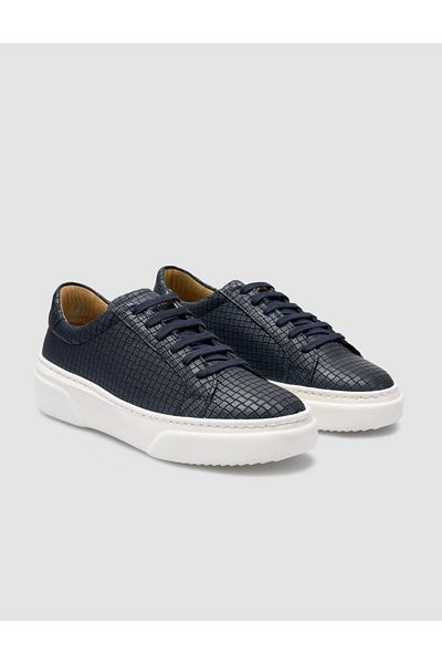 Cabani Pantofi sport de damă, 100% piele naturală, albastru bleumarin