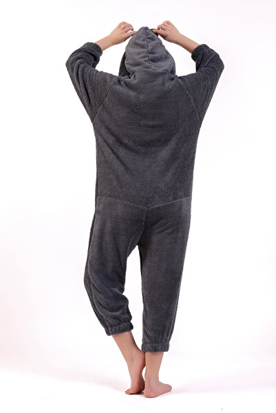 Ecrou Дамски гащеризон Welsoft с цип и апликация с птици в антрацит