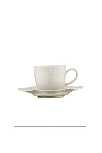 Kütahya Porselen Milena White Plain 12 Piece Coffee Cup Set