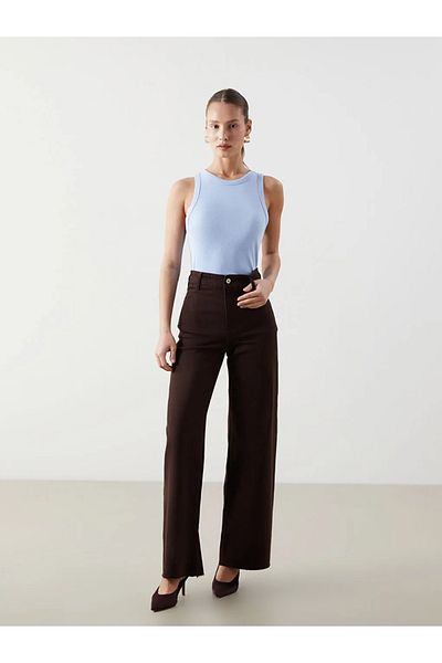 LC Waikiki Lcw Jeans Brown Wideleg Women's Jean Pants