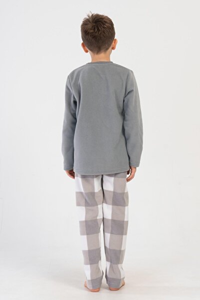 VİENETTA Erkek Çocuk Polar Uzun Kol Füme Pijama Takım