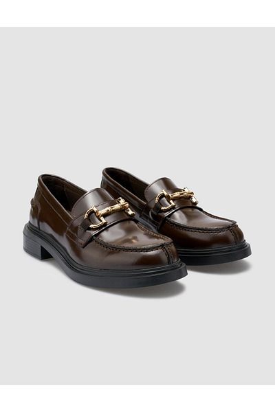 Cabani 100% Genuine Leather Brown Women's Casual Shoes