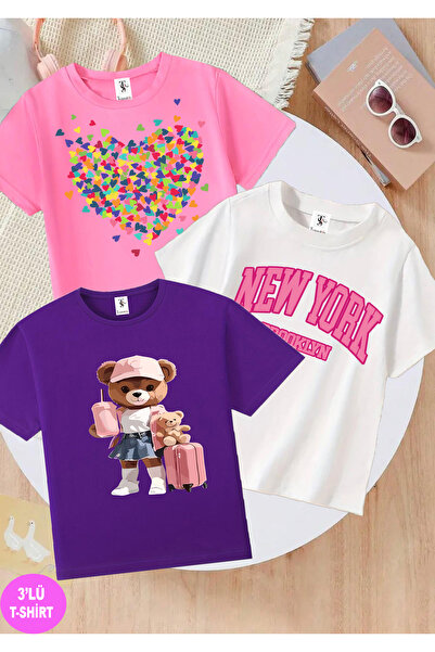 twins tailors Medvedić Sa deznom pakovanje od 3 - ljubičasti, beli, roze za d...