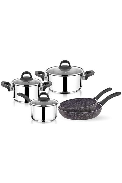 Hascevher 8 Pcs Anett Set (16 Milk/18-22 Pots/20-26 Roller Pans)