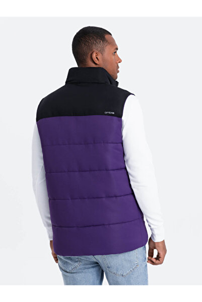 OMBRE Men's quilted vest V59 - navy S/M