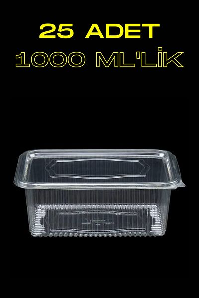 YOK YOK AMBALAJ Plastic Leak-Proof Cup Disposable Disposable Plastic Bowl with Lid 2 Pieces Large Size Set