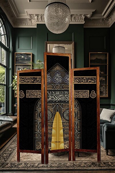 Modacanvas Masif Ahşap Kumas Asimetrik Paravan