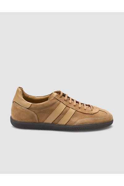 Cabani 100% Genuine Leather Tan Suede Lace-Up Women's Sneakers