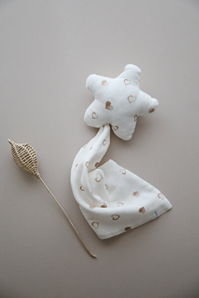 DoDo'S Baby Kalp Desenli Müslin Uyku Arkadaşı & Oda Aksesuarı