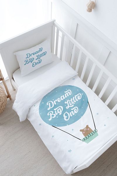 Tuğba Kuğu Pure Baby Series - Bear Dream Baby Size Duvet Cover Set (100X150)
