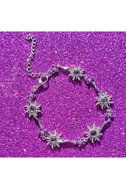 Reory Accessory Rapunzel Güneşi Bileklik Rapunzel Sun Bracelet Mor Zirkon Taş...