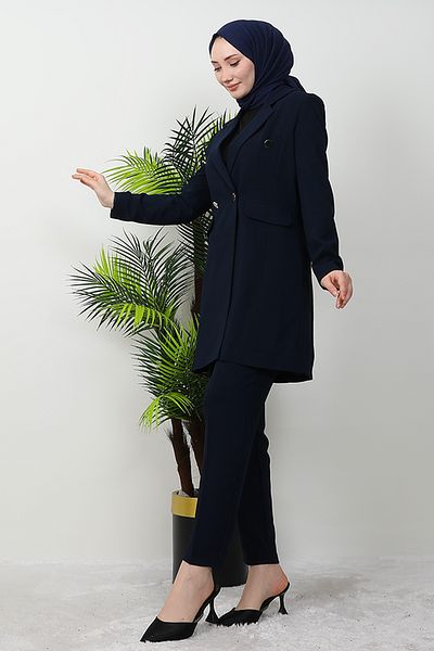 GİZ AGİYİM Dark Navy Blazer Jacket Set