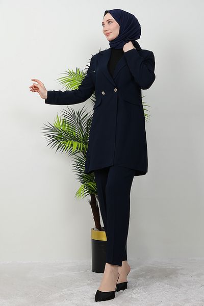 GİZ AGİYİM Dark Navy Blazer Jacket Set