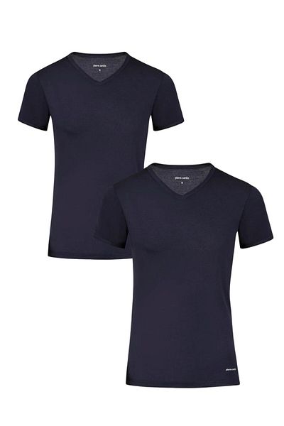 Pierre Cardin Ανδρικό μπλουζάκι Navy Blue - 100% βαμβάκι, λαιμόκοψη V, 2-στήθος, εσώρουχο Q5.U.5O.K3.K.A.P.C