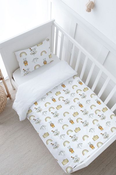Tuğba Kuğu Baby Size Duvet Cover Set (100X150) - Iconic Series - Antique Teddy Bear
