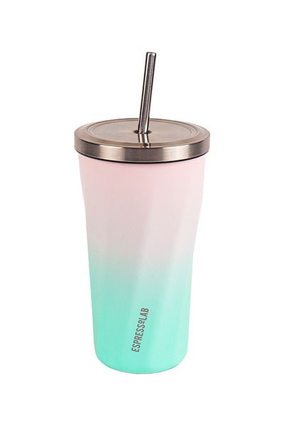 Espressolab Stainless Steel Color Transition Mug with Straw Thermos 500 ml No:79