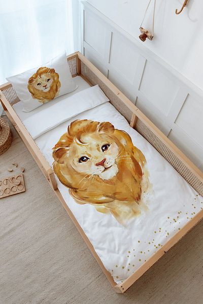Tuğba Kuğu Montessori Duvet Cover Set (100X200) - for Baby Series - Watercolor Lion