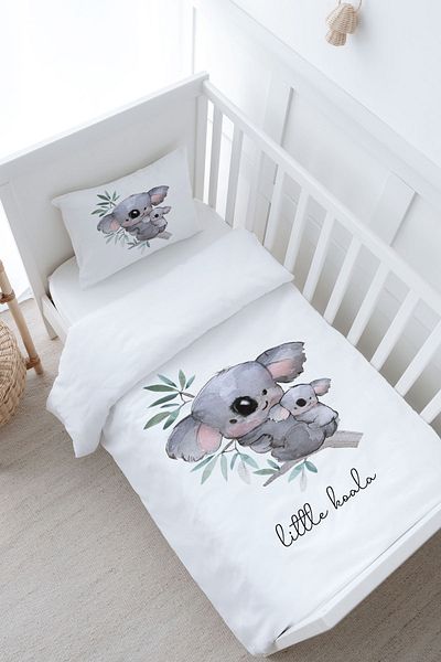 Tuğba Kuğu Pure Baby Series - Baby and Mother Koala Duvet Cover Set (100X150)