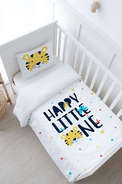 Tuğba Kuğu Pure Baby Series - Happy Lion Baby Size Duvet Cover Set (100X150)