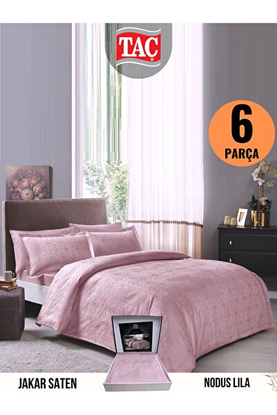 Taç NODUS LILA Elegance jakar Saten Cift kişilik Nevresim Takımı