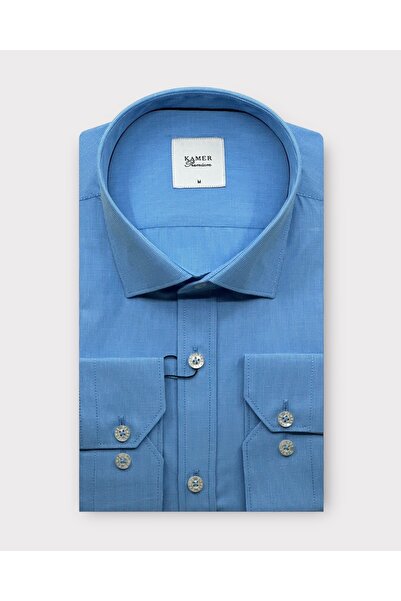 KAMER ERKEK REGULAR FIT OXFORD TURKUAZ GÖMLEK 3721T