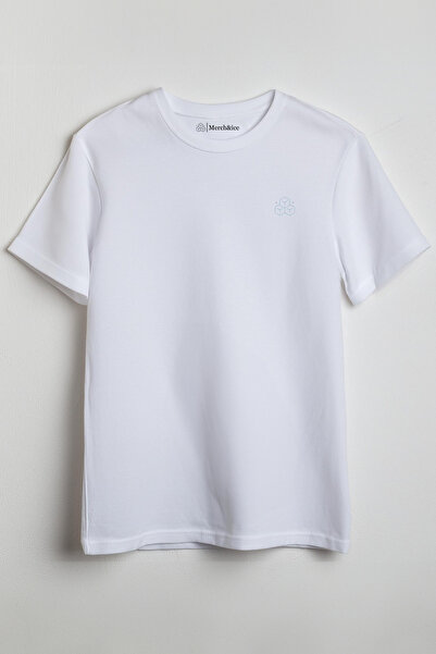 Merch&ice Unisex Λευκό T-Shirt - Απλό λογότυπο