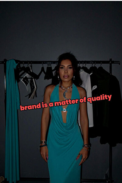 Gülşah Evecen Candy Bebe Mavi Uzun Elbise (Bralet Dahildir)