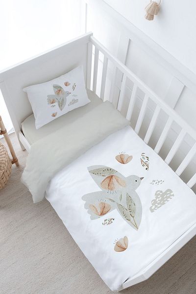 Tuğba Kuğu Royal Series Baby Duvet Cover Set - Flying Bird (100X150)