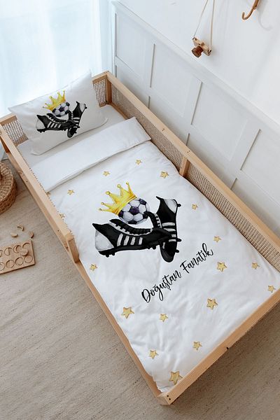 Tuğba Kuğu Montessori Duvet Cover Set (100X200) - for Baby Series - Black - White