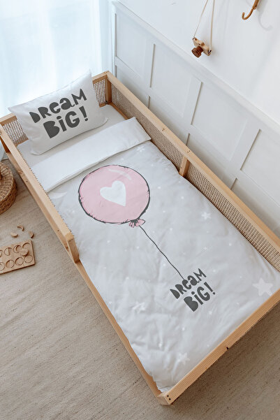 Tuğba Kuğu Montessori Nevresim Takımı (100x200) - Pure Baby Serisi - Pembe Ka...