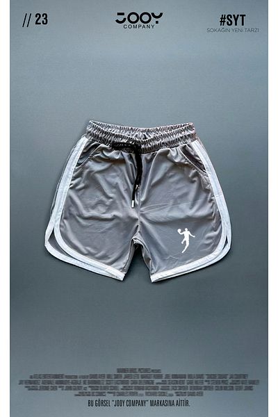 Jooy Grey - Red Basketball Player Printed Training Fitness Sportsman Shorts Set of 2