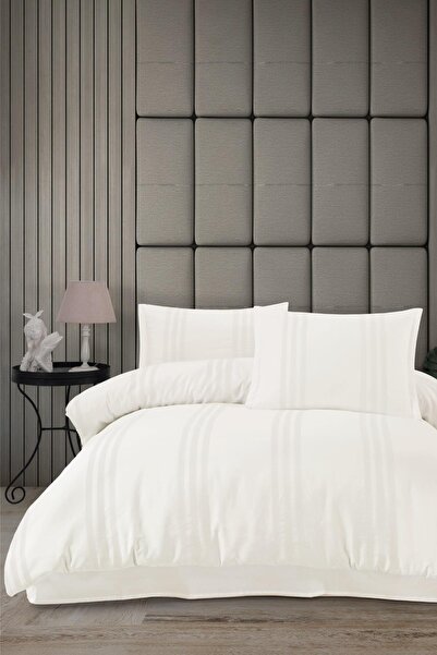 Clasy Melkor Екру Двоспальний 100% бавовняний комплект постільної білизни