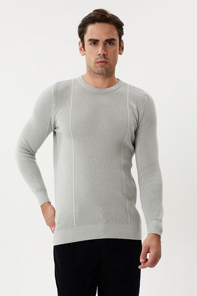 Twister Jeans ET 3633 Crew Neck Steel Knit Ανδρικό Πλεκτό Πουλόβερ
