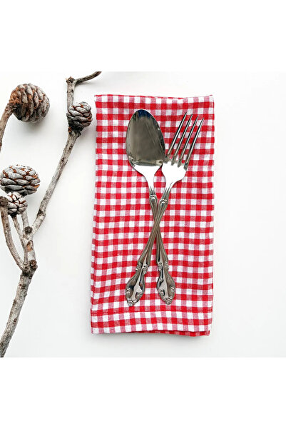 FABRİCAHOME Șervețele roșii în carouri - 4 bucăți 40x40 Design pentru masă